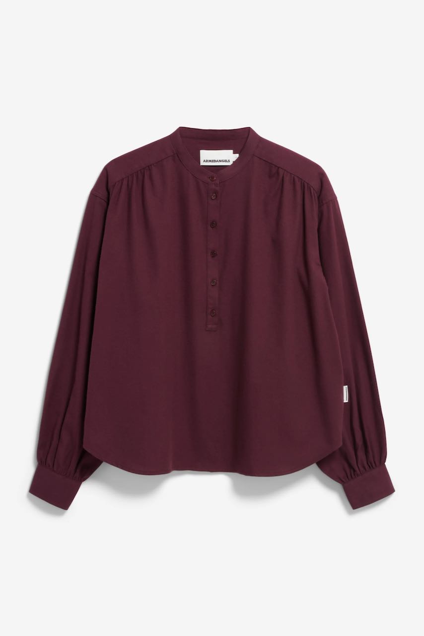 EFINARAA BRUSHED Bluse dark cranberry