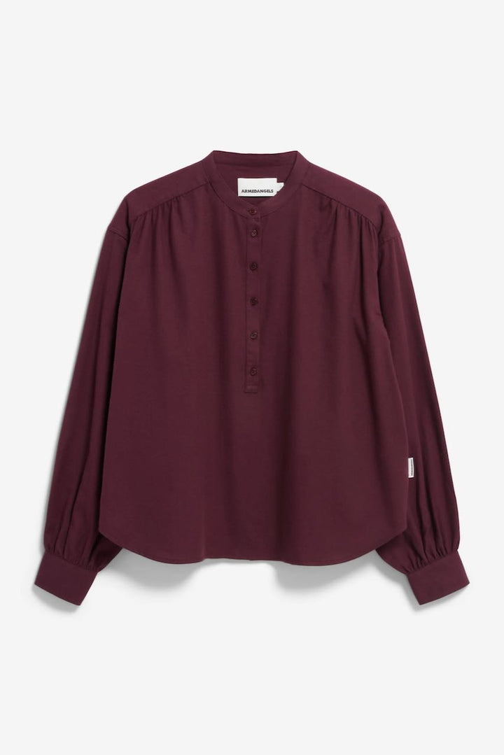 EFINARAA BRUSHED Bluse dark cranberry