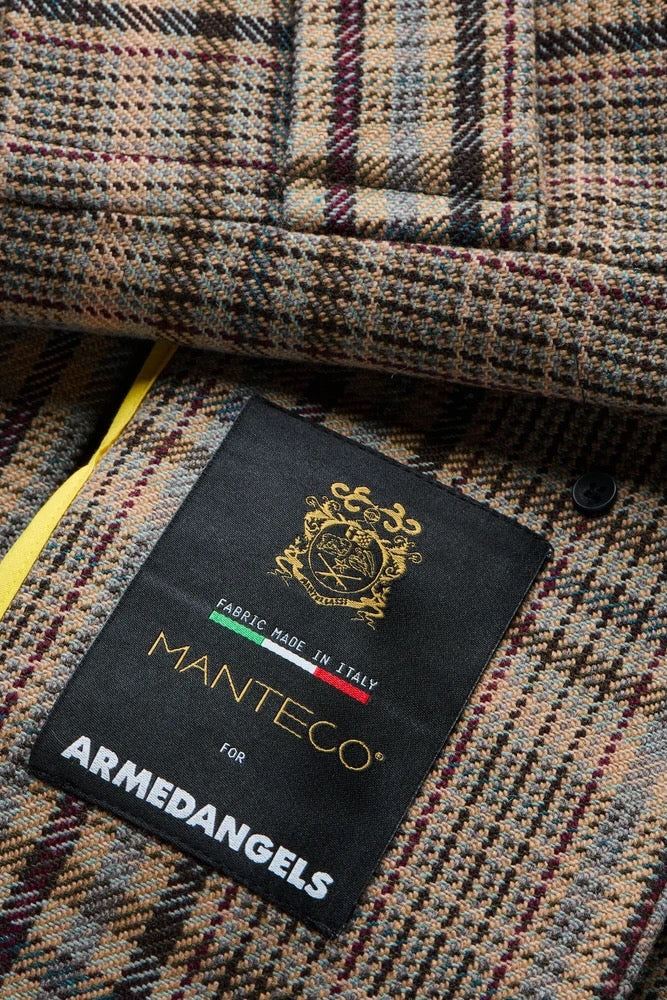 CHECK Wool Blend Coat claystone