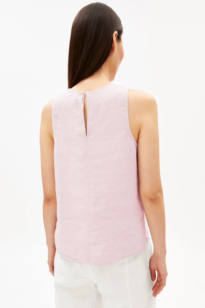 PURE LINEN Blouse Top pink mist