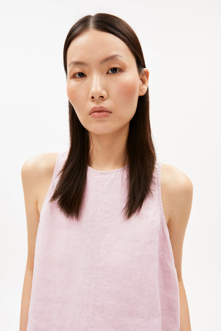 PURE LINEN Blouse Top pink mist