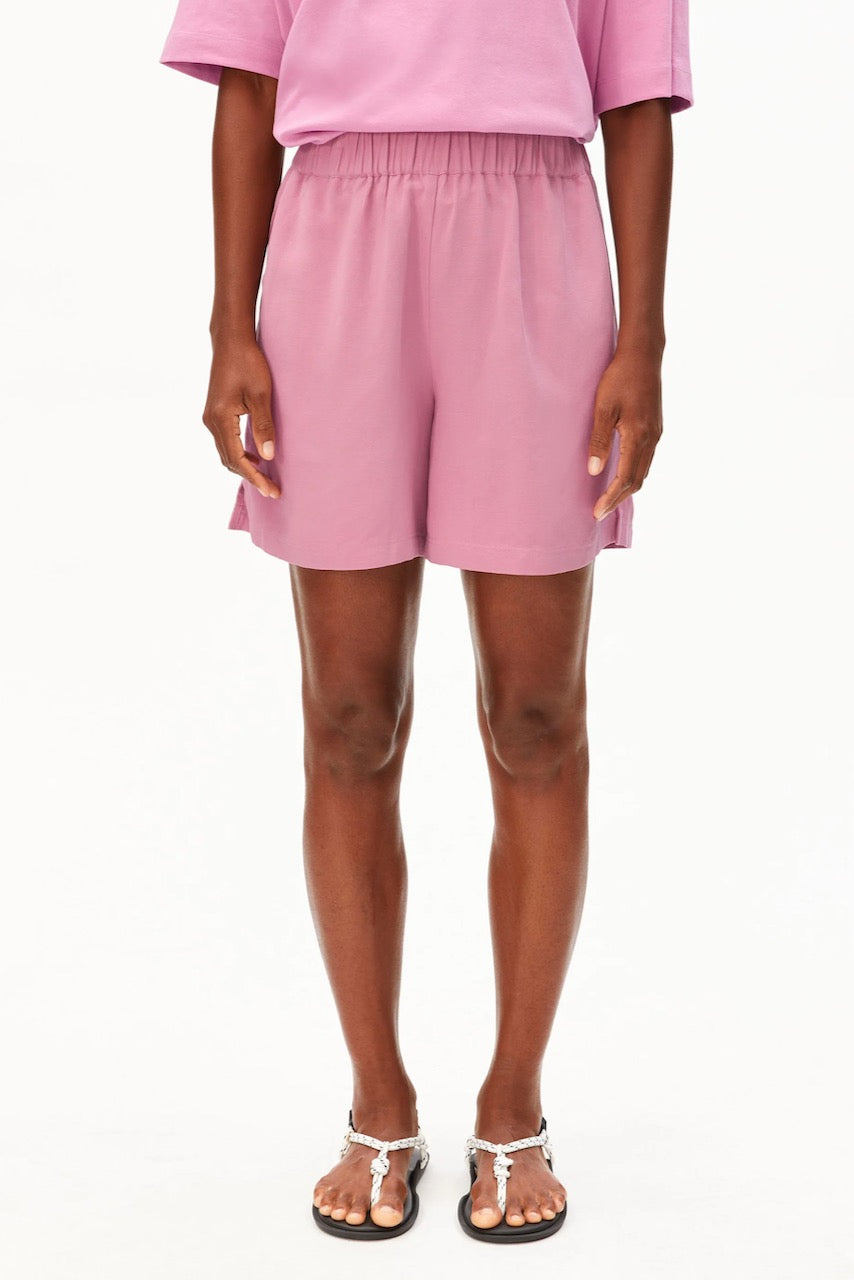LINEN BLEND Pull On Short washed berry