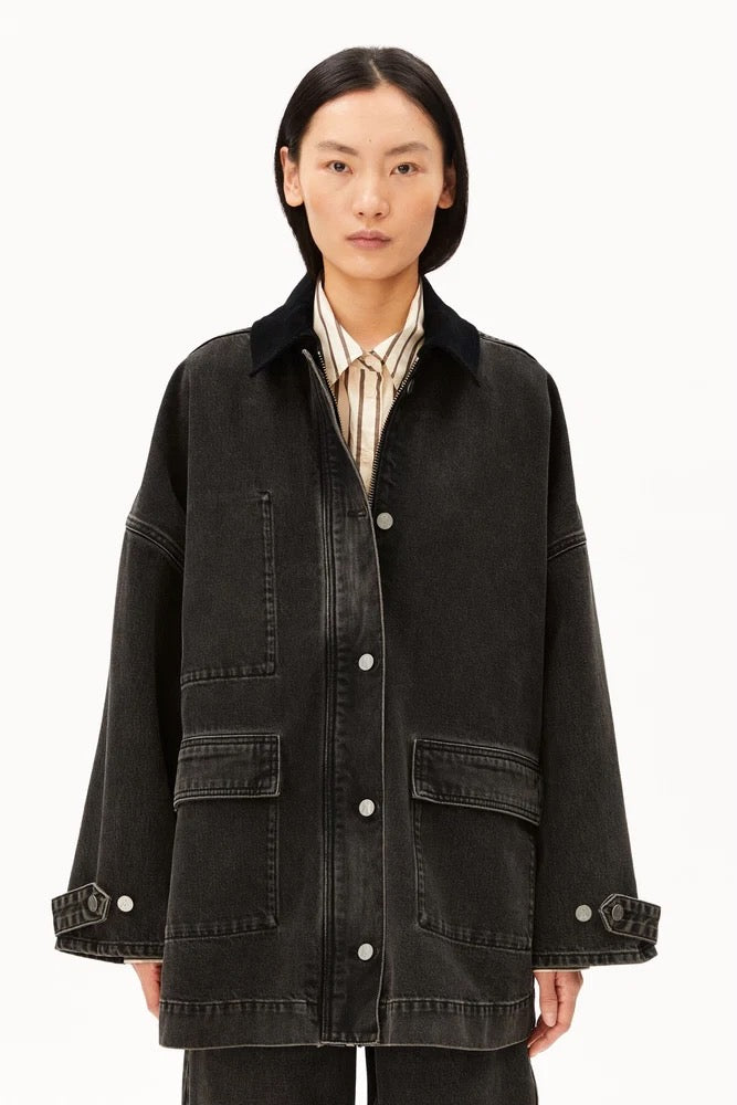 CORD Collar Denim Jacket nutmeg