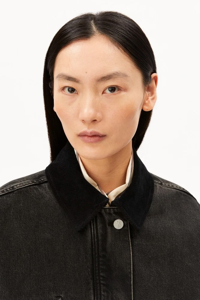 CORD Collar Denim Jacket nutmeg