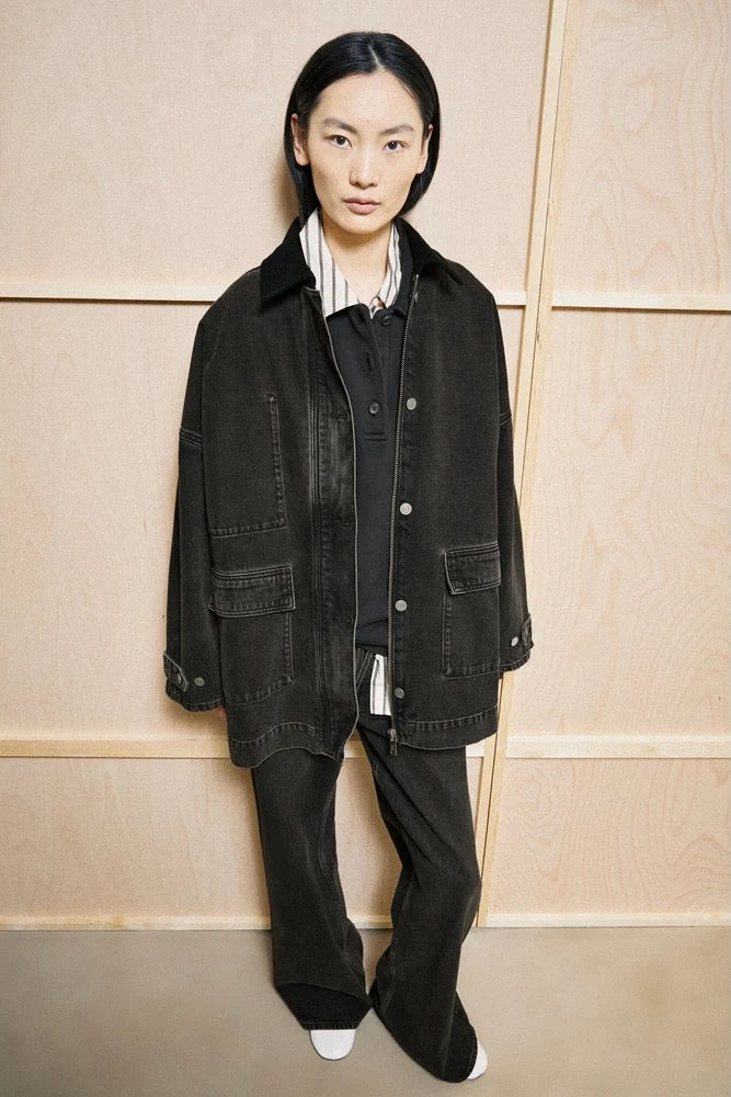 CORD Collar Denim Jacket nutmeg