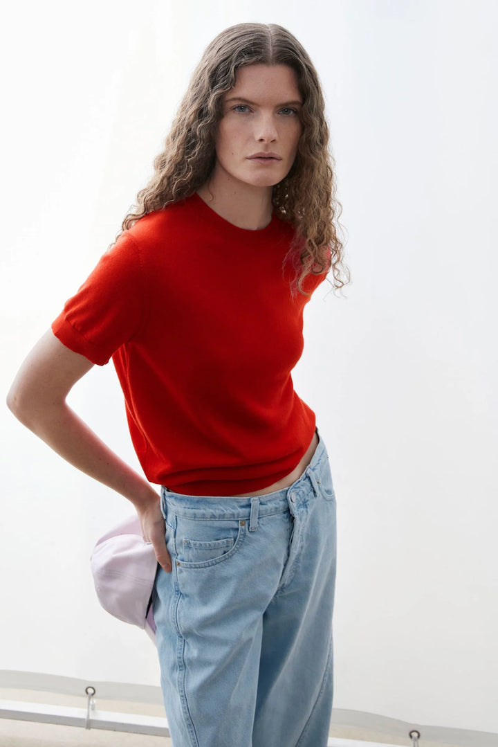 FINE S SL Knit Sweater mars red