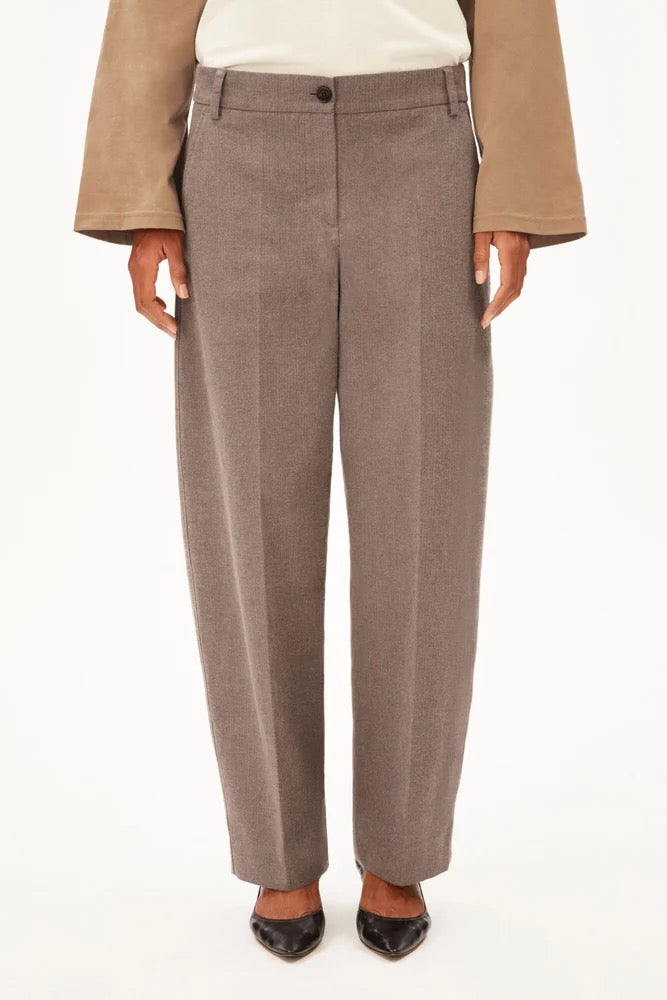 HERRINGBONE Barrel Leg Pant claystone soft nougat