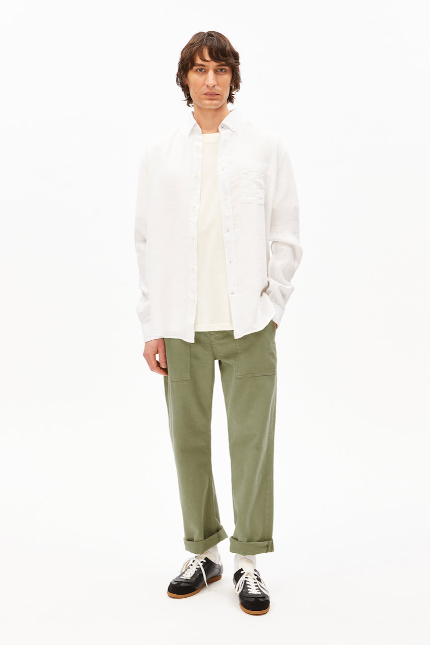 LINEN LS Shirt white