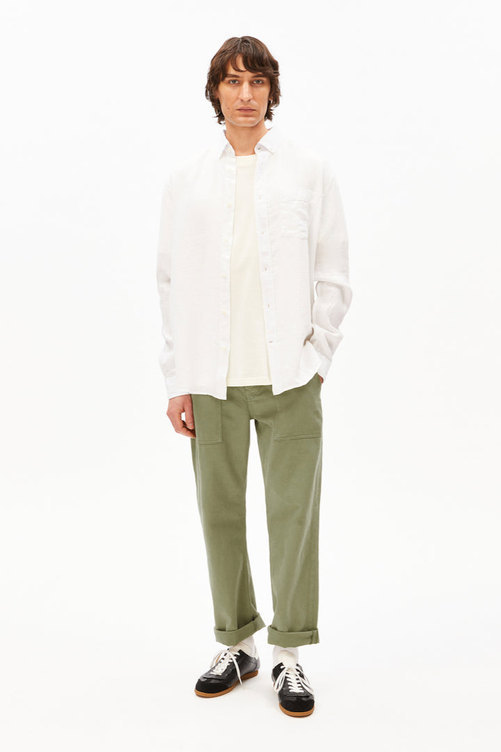 LINEN LS Shirt white