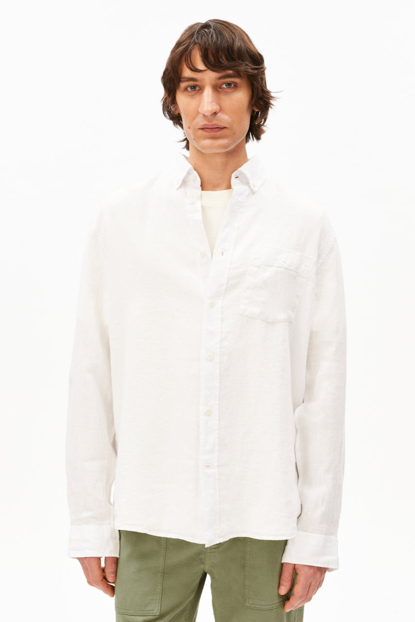 LINEN LS Shirt white