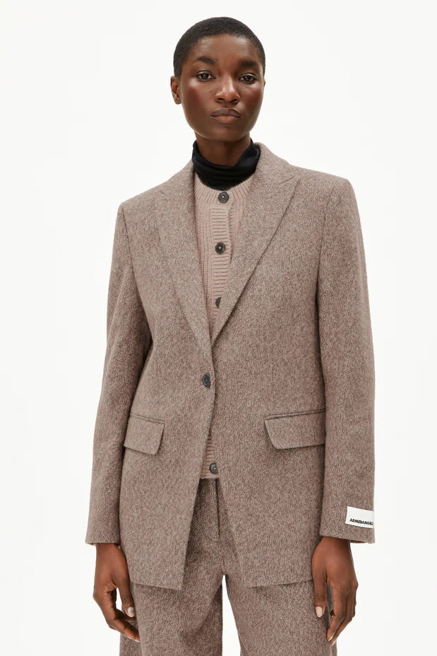 MIKULAA TWEED Blazer pure walnut cream