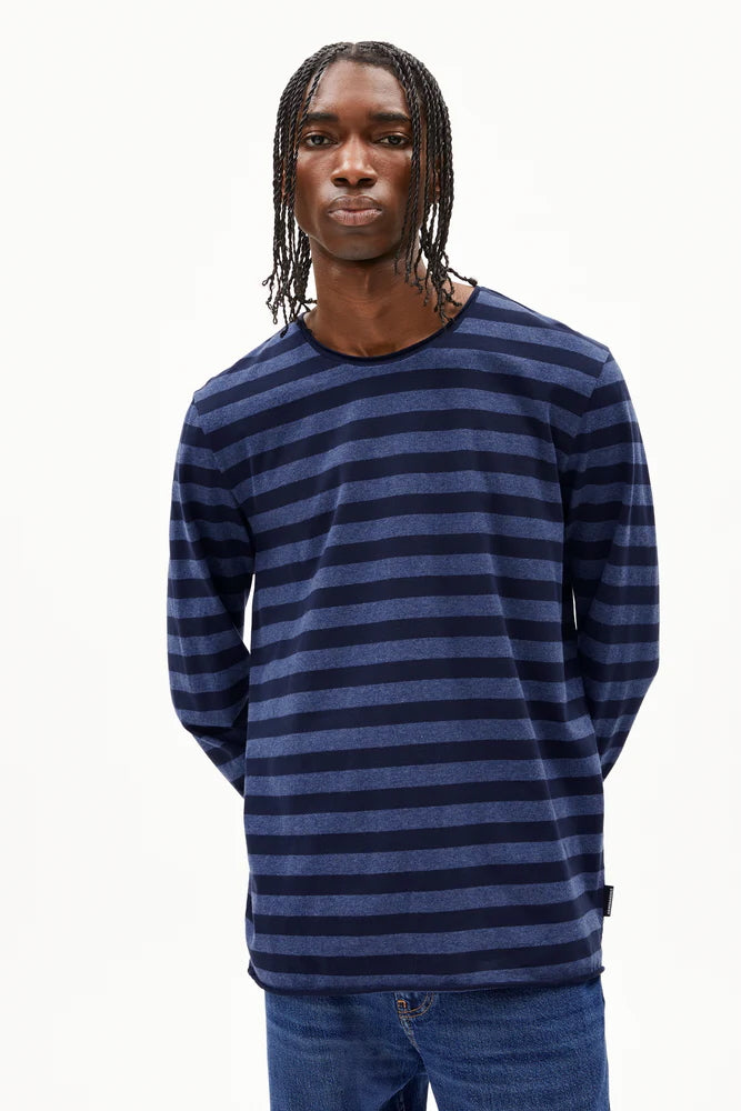 MAARKOS LS STRIPES BR blue mel night sky