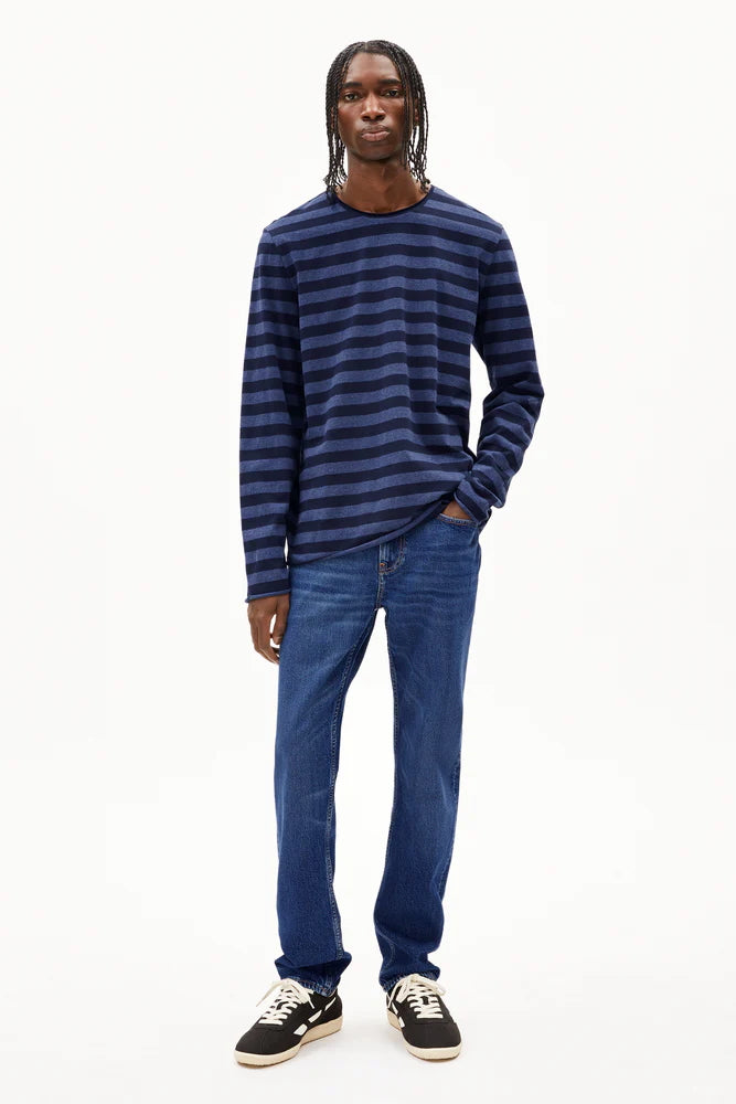 MAARKOS LS STRIPES BR blue mel night sky