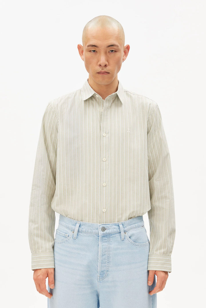 STRIPE LS Shirt fatigue green
