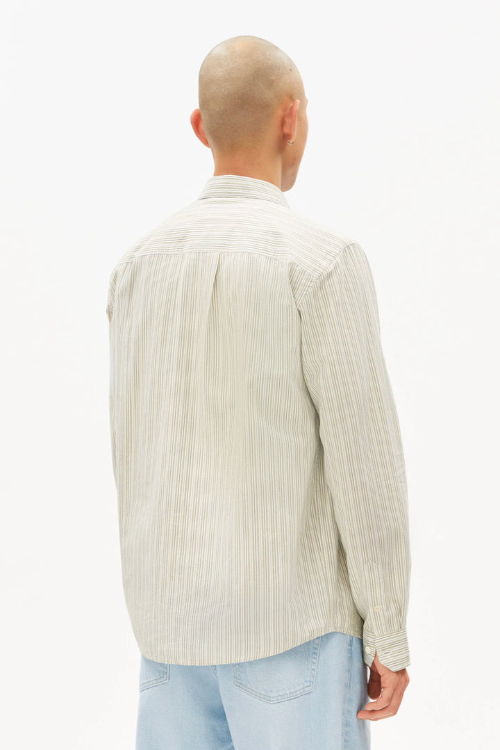 STRIPE LS Shirt fatigue green