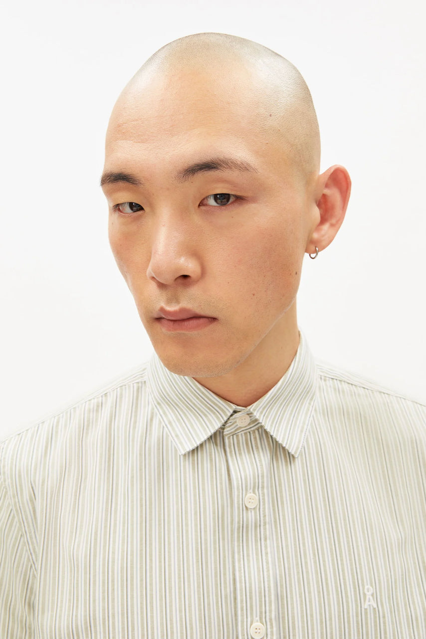 STRIPE LS Shirt fatigue green