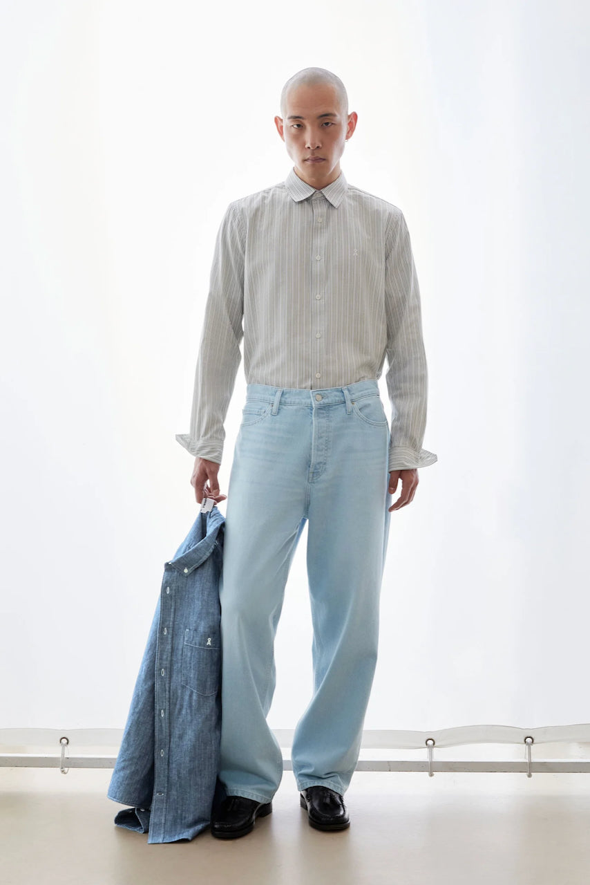 STRIPE LS Shirt fatigue green