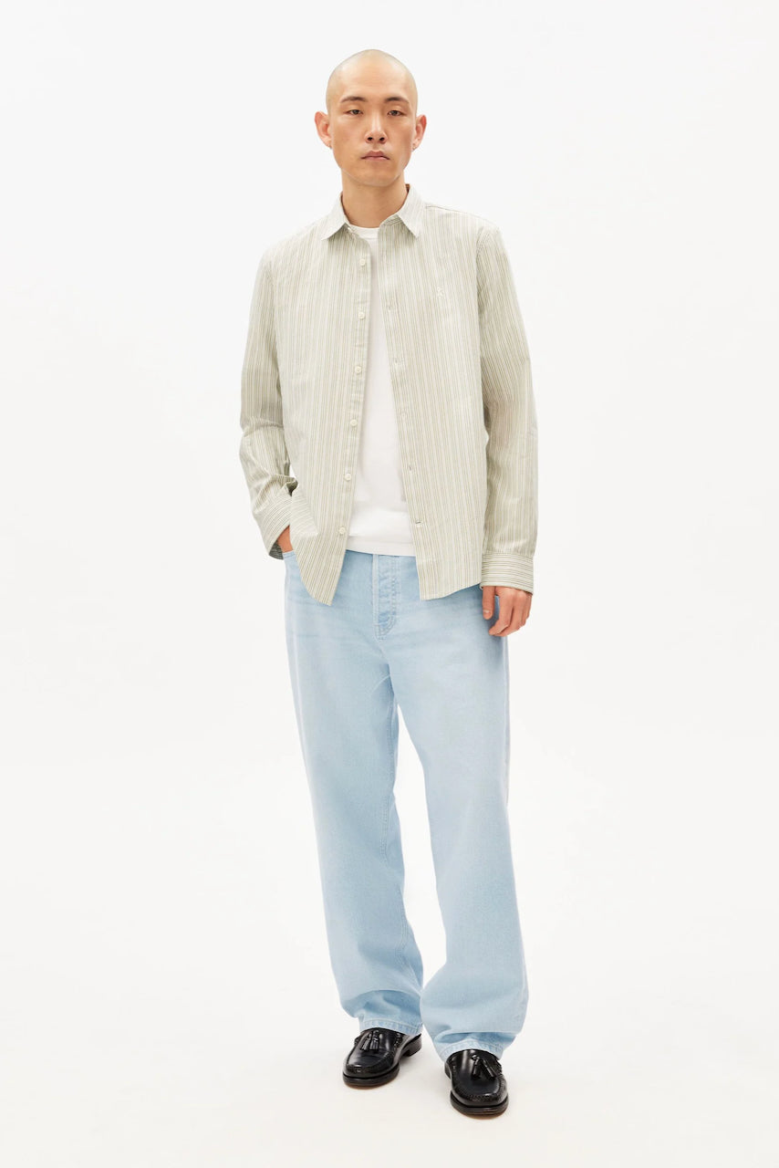 STRIPE LS Shirt fatigue green