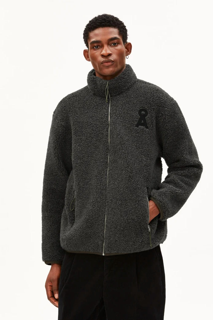 WOLL-MIX Fleece Jacke steel melange