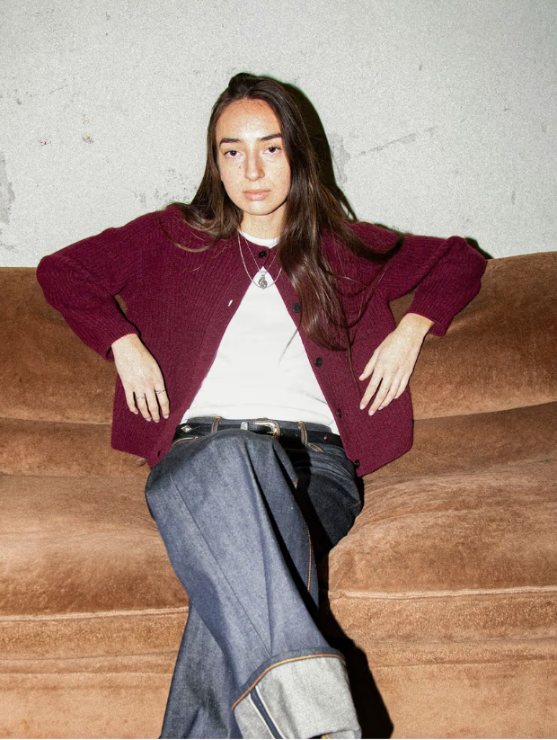 ELLEN Cardigan wool burgundy