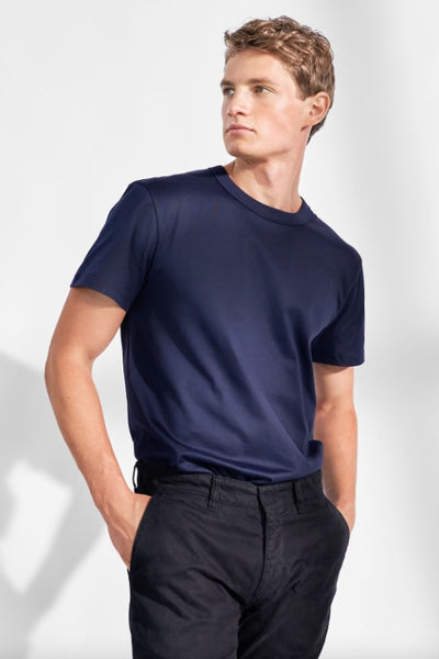MAN CREW-NECK Pima T-Shirt 109 navy blue