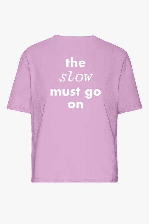 SLOWFASHION Boxy Crop Tee "The Slow must go on"