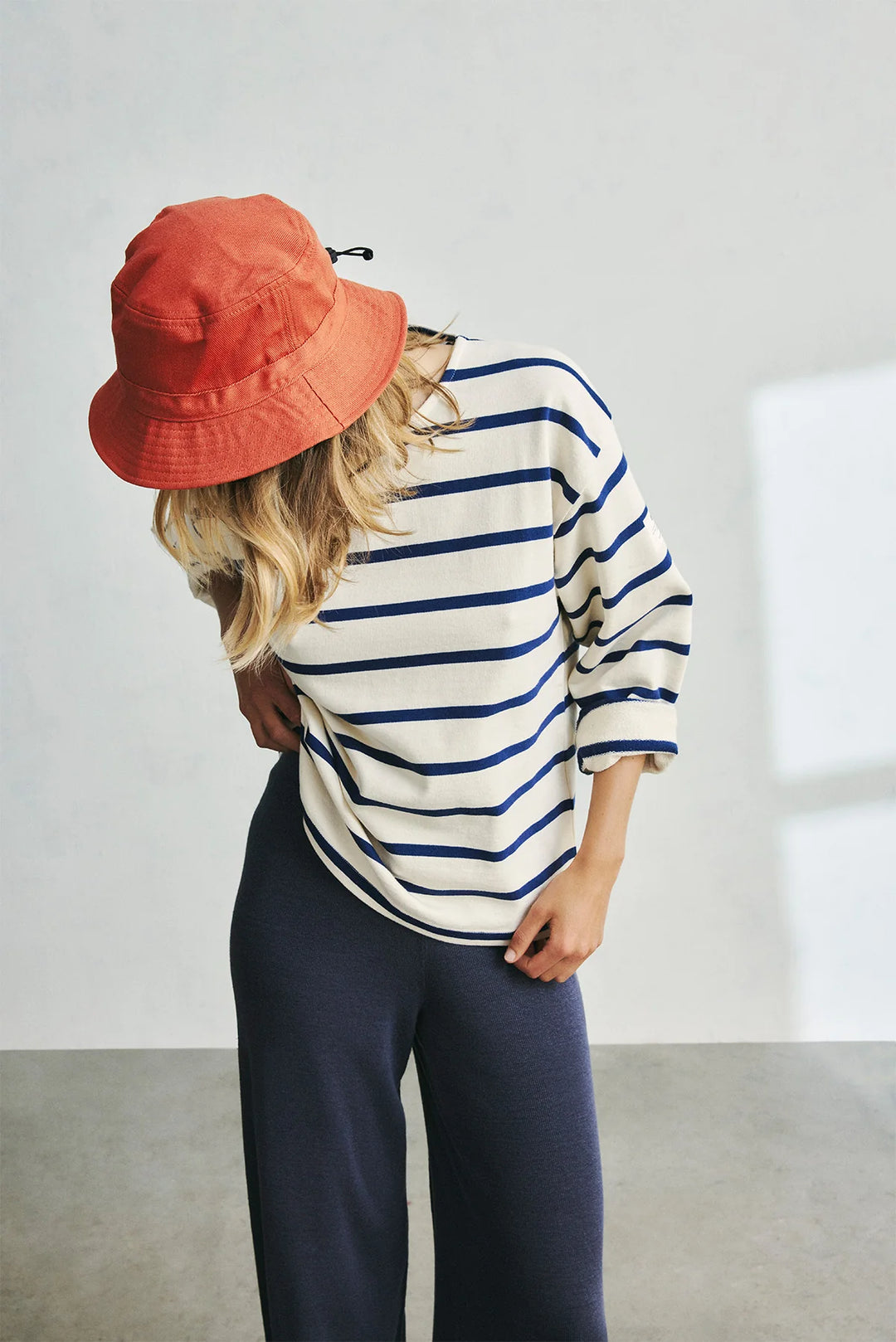 WILMA Sweatshirt off white blue stripe
