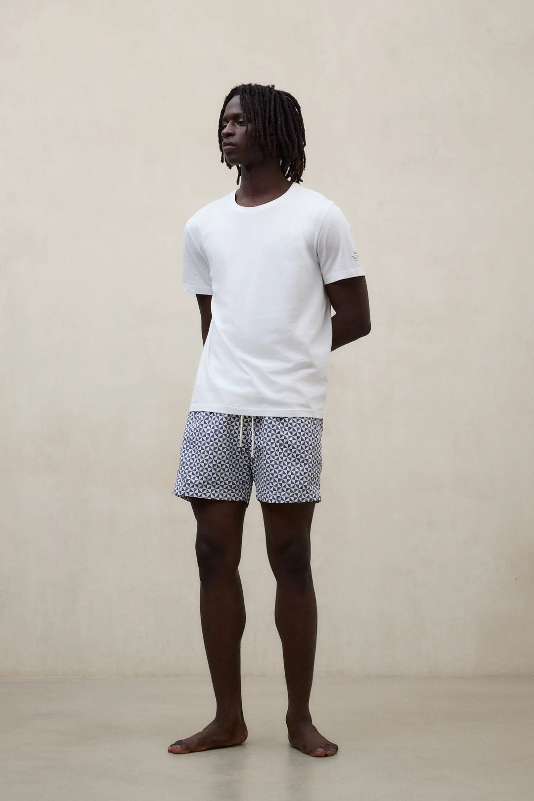 BEQUIA Badehose blue geometric print