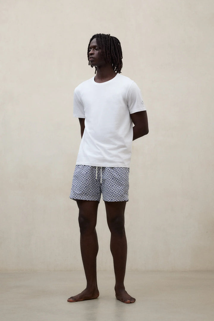 BEQUIA Badehose blue geometric print