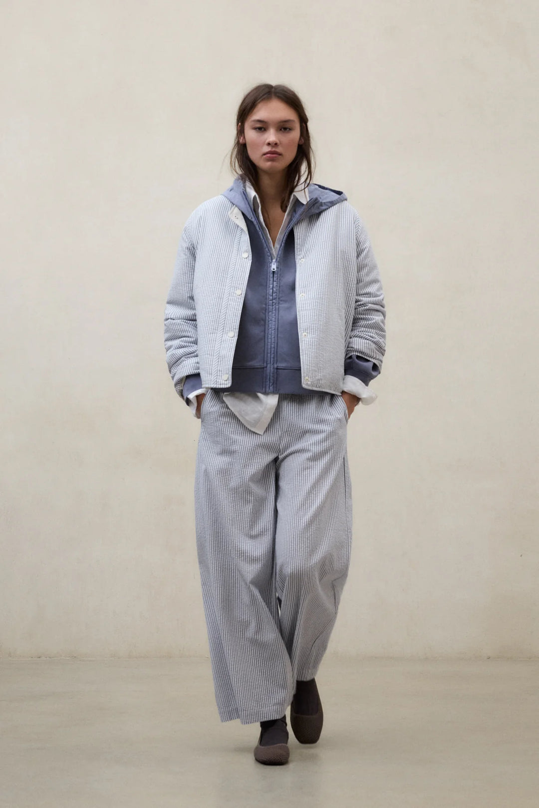GABI Reversible Jacket ecru/blue stripe