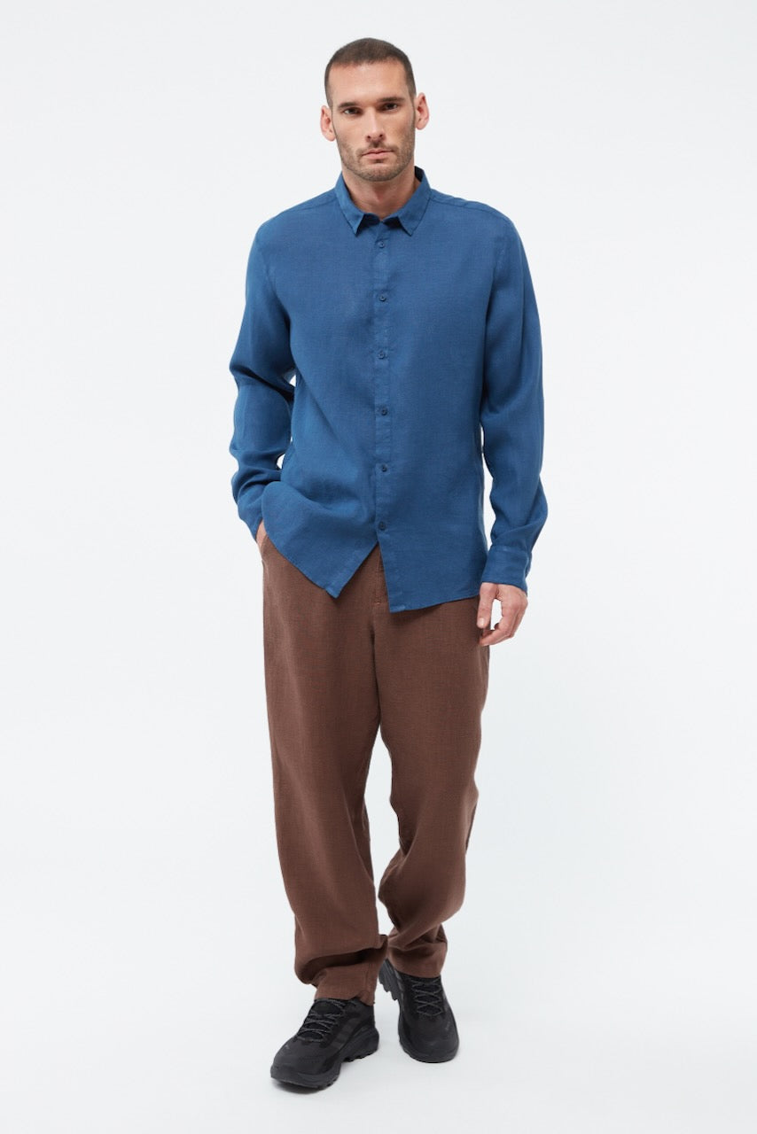 GBKent Linen Shirt blazing blue