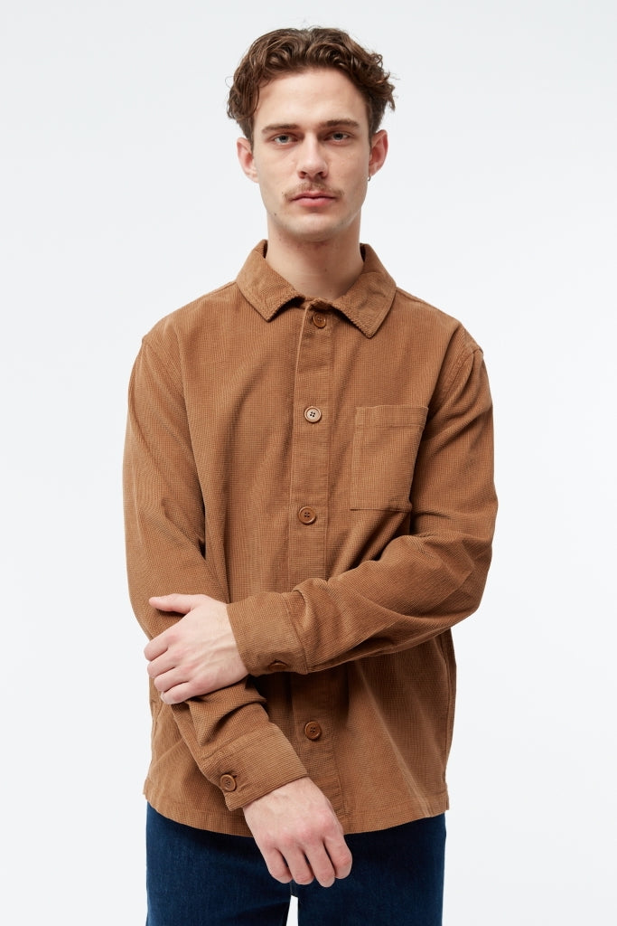 GBCURT Structure Shirt dark camel