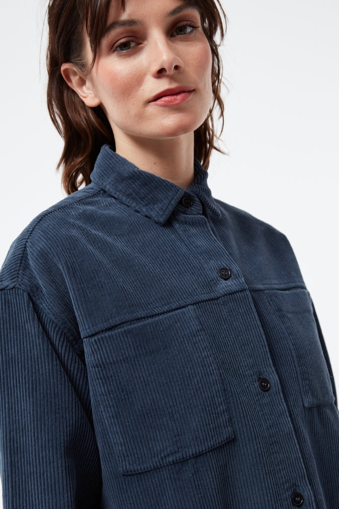 GBOXANA Cord Overshirt midnight blue
