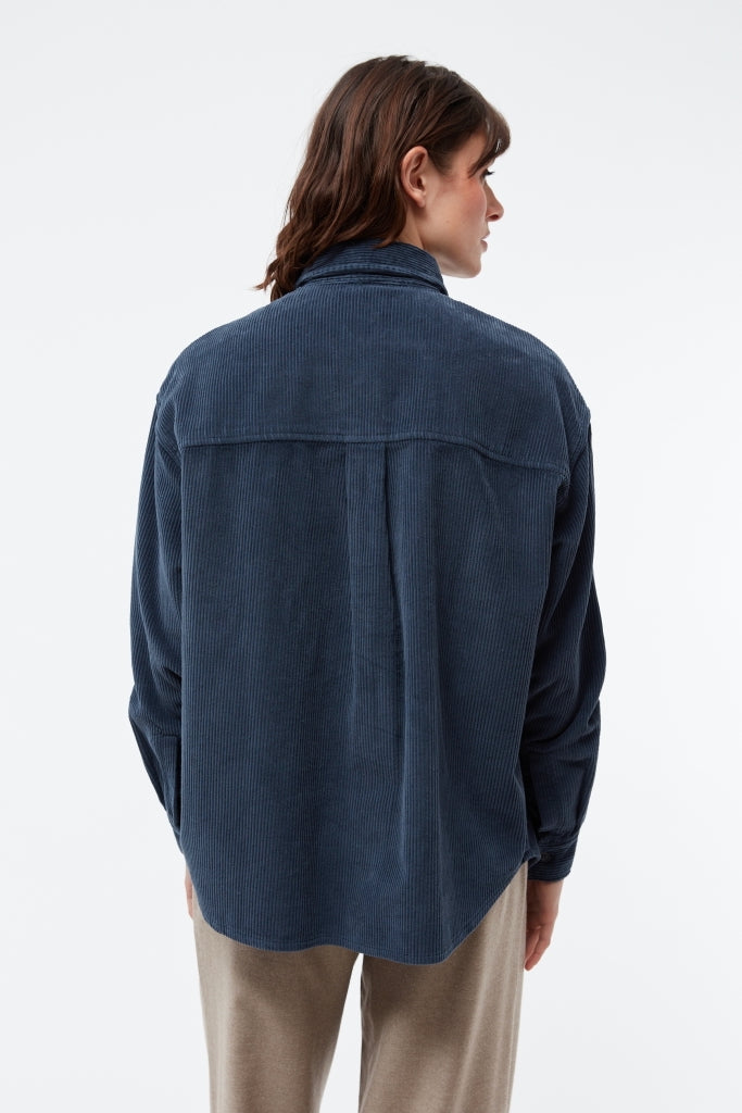 GBOXANA Cord Overshirt midnight blue
