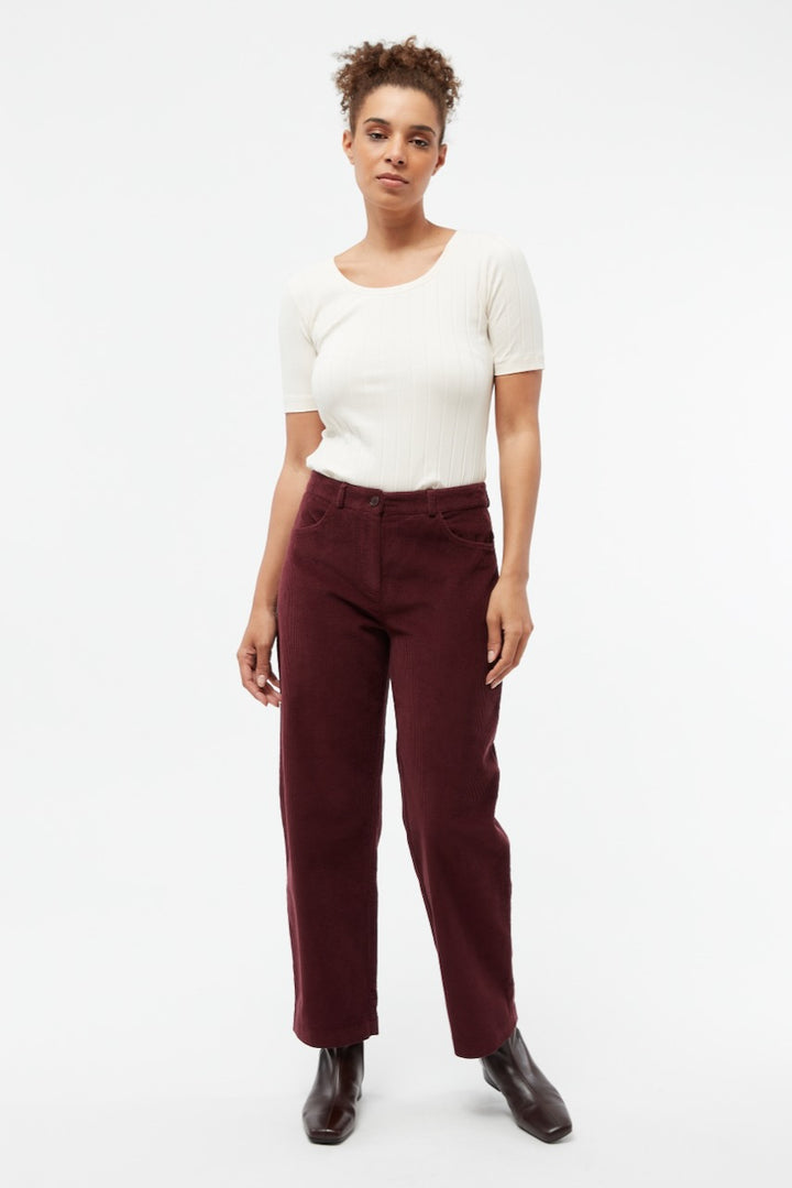 GBCoralie Cord Trousers wine red