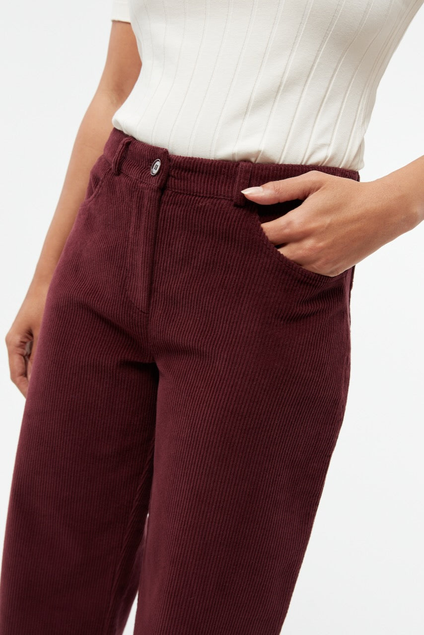 GBCoralie Cord Trousers wine red