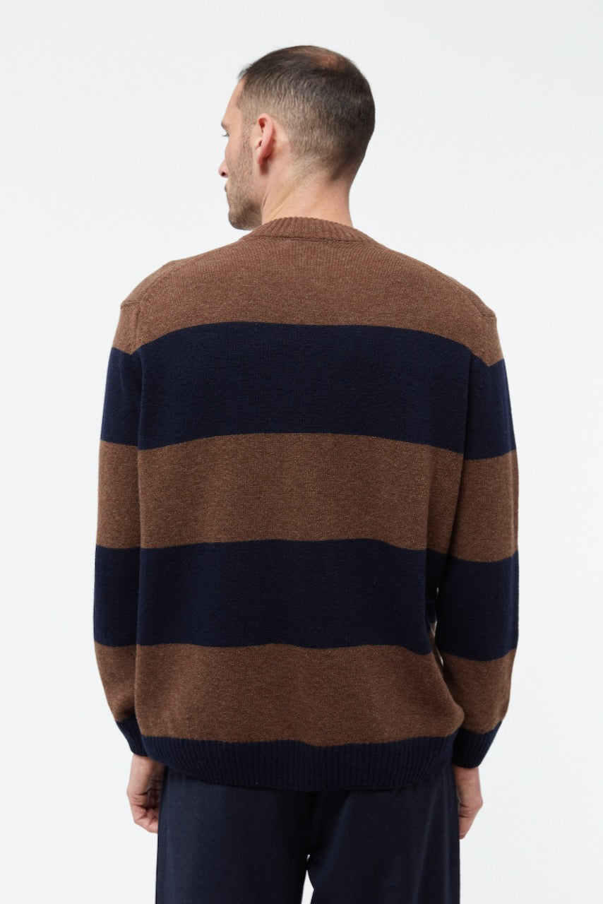 GBIvan Pullover brown blue stripes