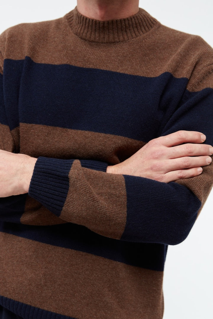 GBIvan Pullover brown blue stripes
