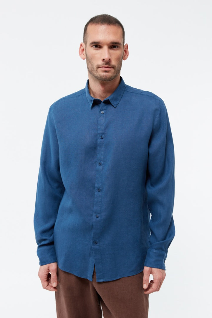 GBKent Linen Shirt blazing blue