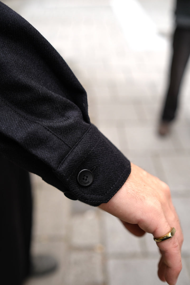 JAMES Wool Overshirt black