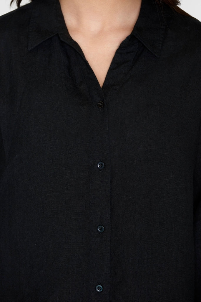 ORGANIC Linen Dress black jet