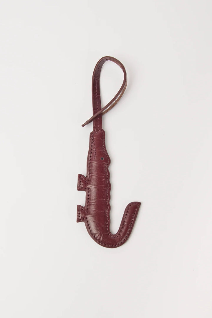 KEYRING Crocodile dark cherry