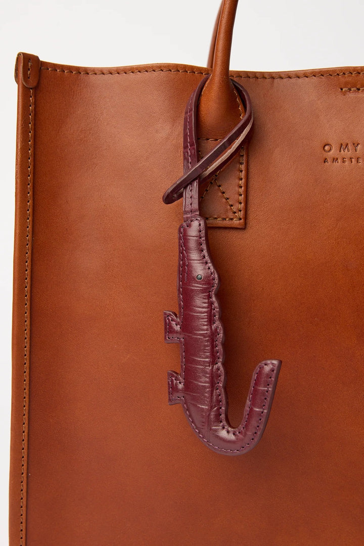 KEYRING Crocodile dark cherry