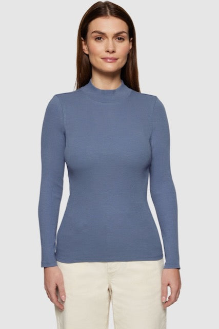 Damen LS Rib High Neck