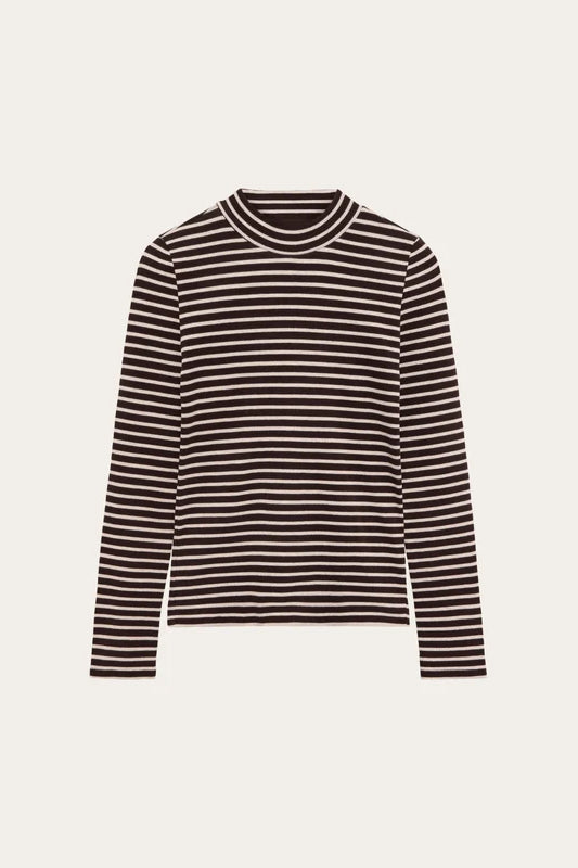 RIB Mock Neck Longsleeve Stripe