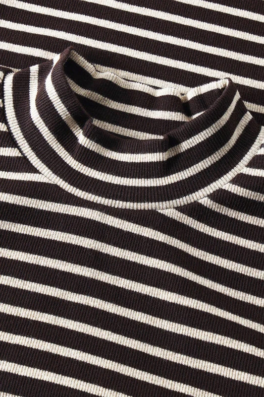 RIB Mock Neck Longsleeve Stripe