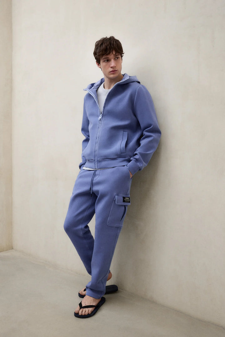 DYLAN HYBRID Zip Hoody artic blue