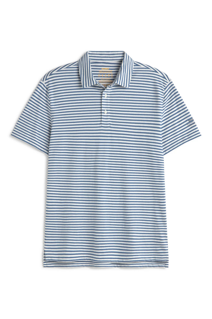 LOGAN Polo ecru blue stripes