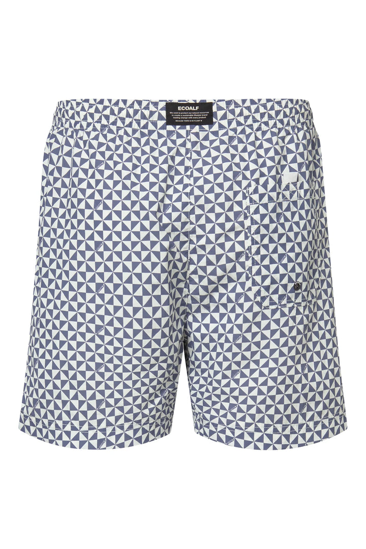BEQUIA Badehose blue geometric print