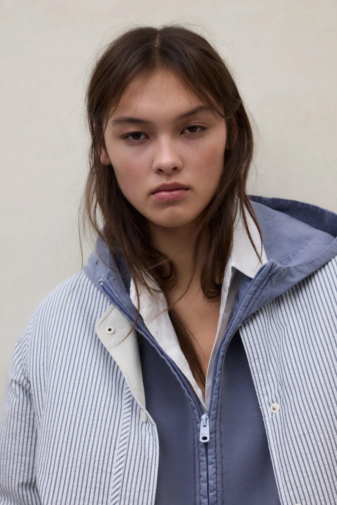 GABI Reversible Jacket ecru/blue stripe